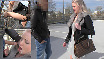 German Teen Anna Mai Enjoys A Public Parking Romp